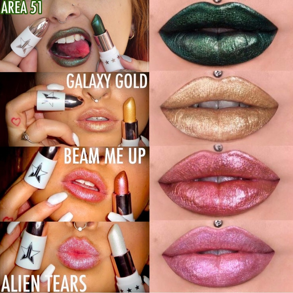 Jeffree Star | ‘Alien Tears’ & ‘Galaxy Gold’ Lip Ammunition | NiB L.E. rare - Picture 9 of 16
